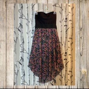 Hi-Low strapless dress